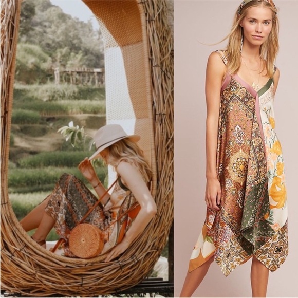 Anthropologie handkerchief scarf print boho dress TINY sebou - Picture 1 of 16